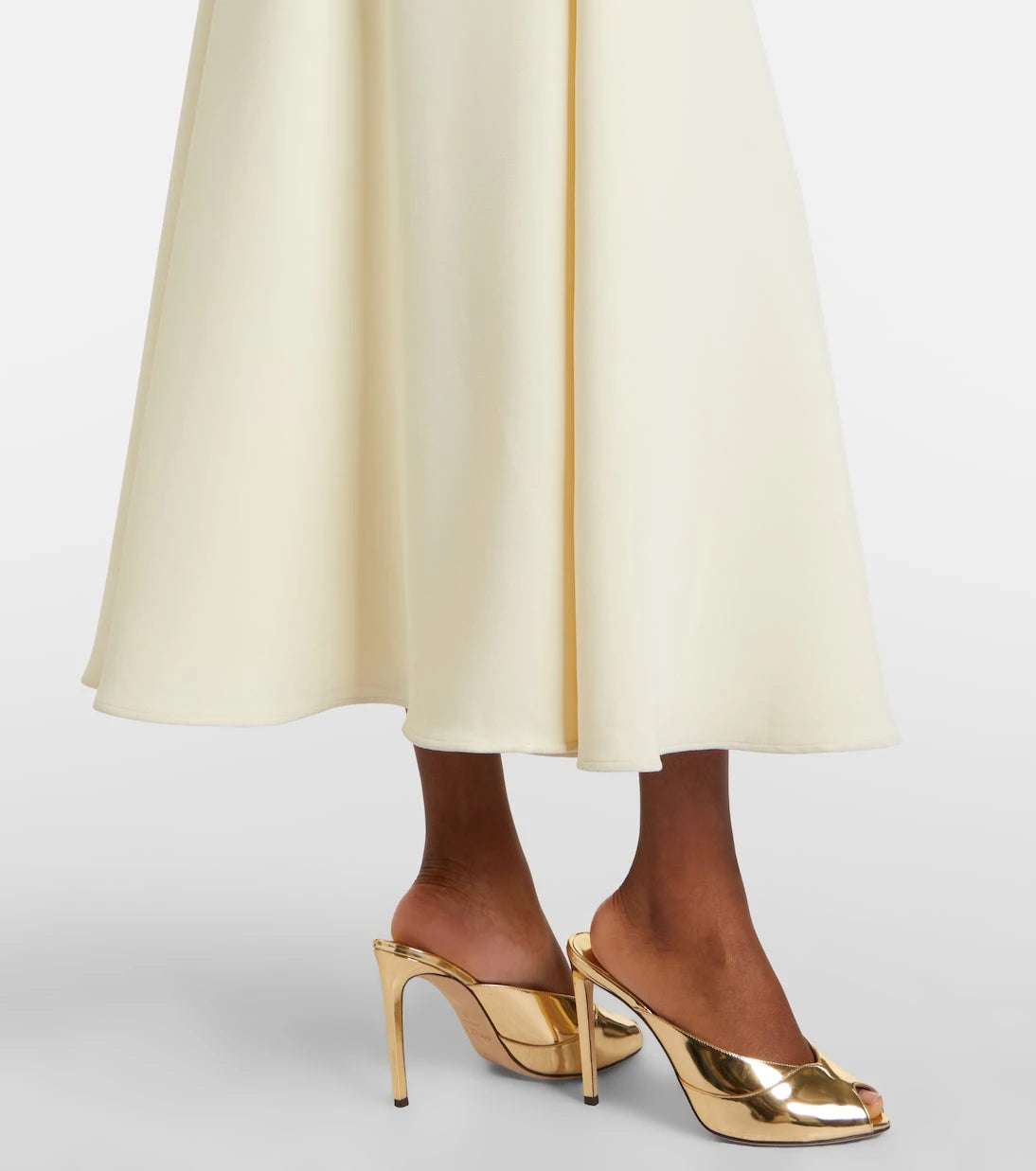 Self-Portrait - Belted peplum crêpe midi dress