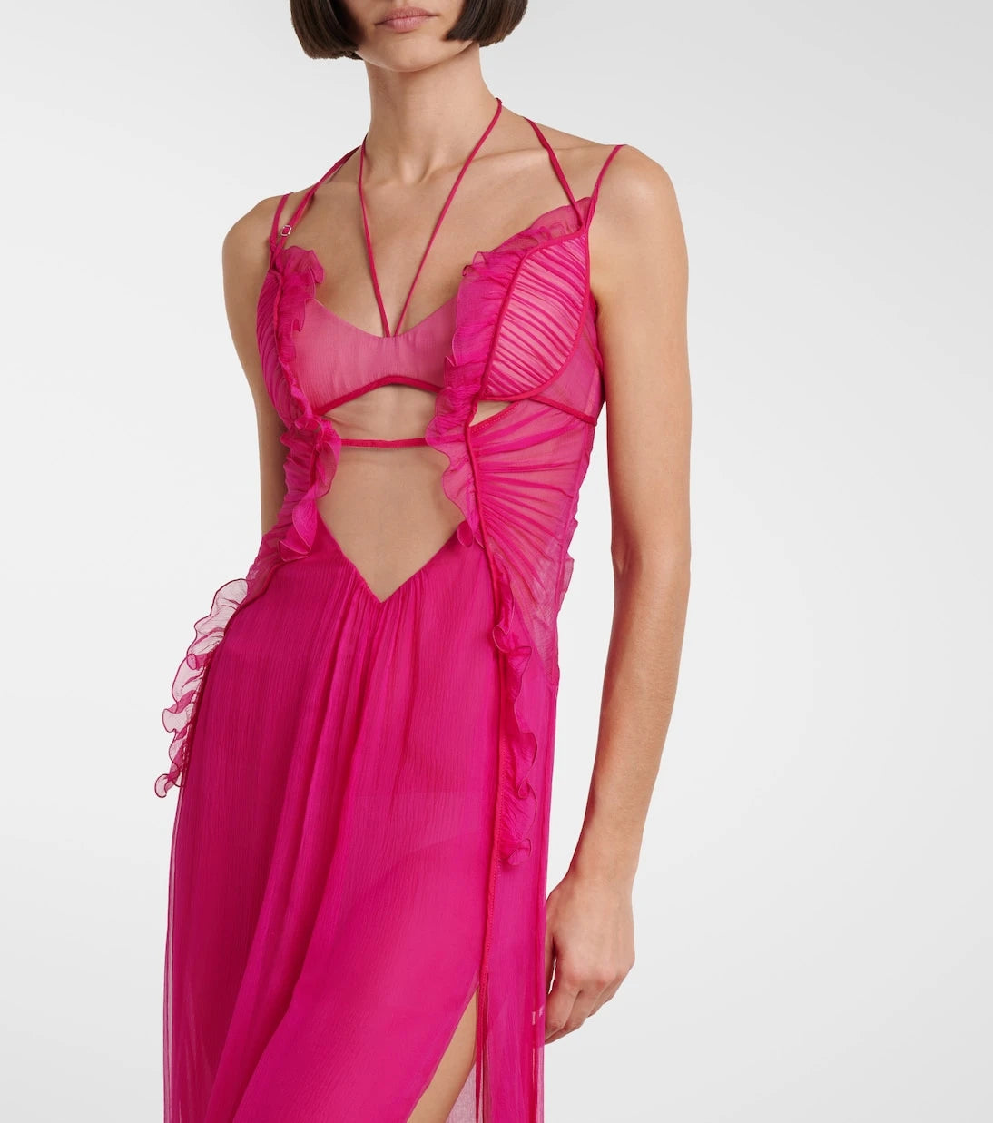 Nensi Dojaka - Semi-sheer silk gown