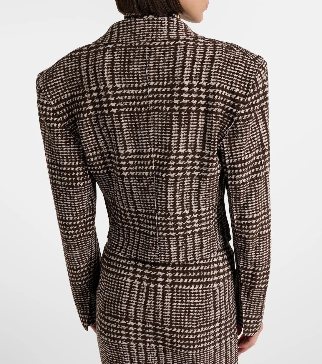 Norma Kamali - Houndstooth cropped blazer