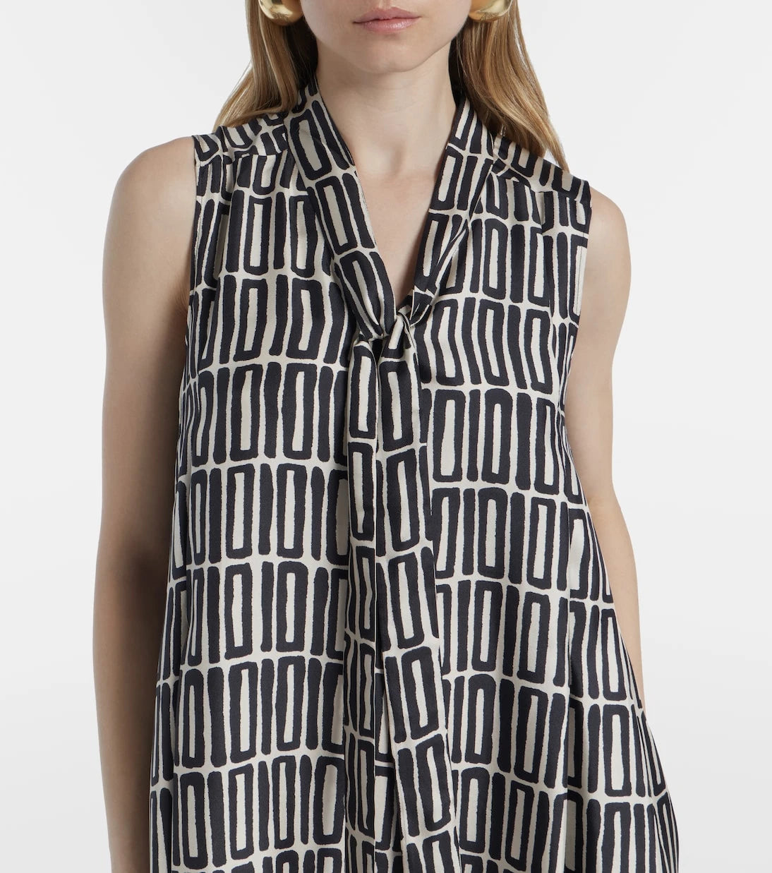 'S Max Mara - فستان جاكي ميدي من التويل الحريري