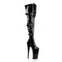 10" Heel Black Platform Lace-Up Thigh Boots*