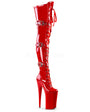 10" Heel Red Platform Lace-Up Thigh High Boots*