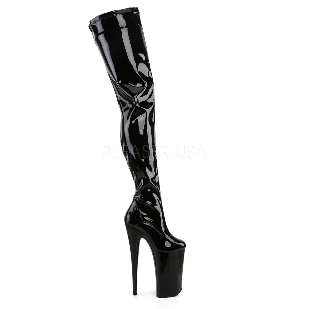 10" Heel Black Platform Crotch Boots*