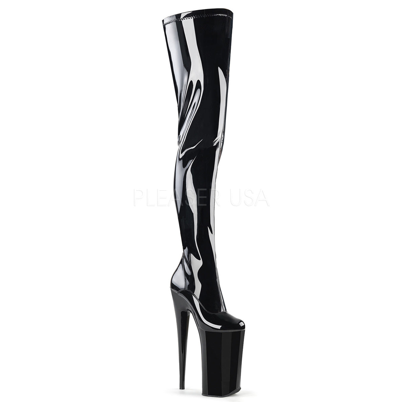 10" Heel Black Platform Crotch Boots*