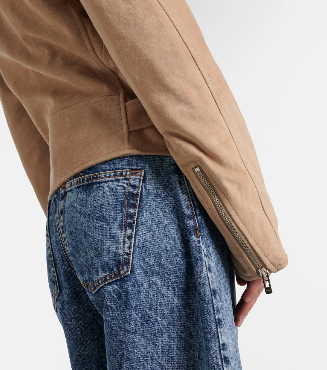 Alaïa - Suede biker jacket