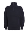 Merino Wool Quarter-Zip Ribbed Sweater