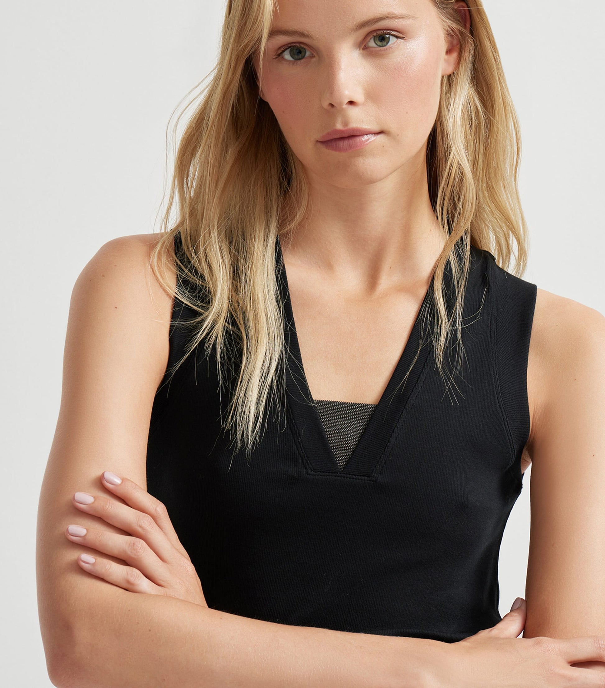 Brunello Cucinelli Black Stretch-Cotton Monili Tank Top