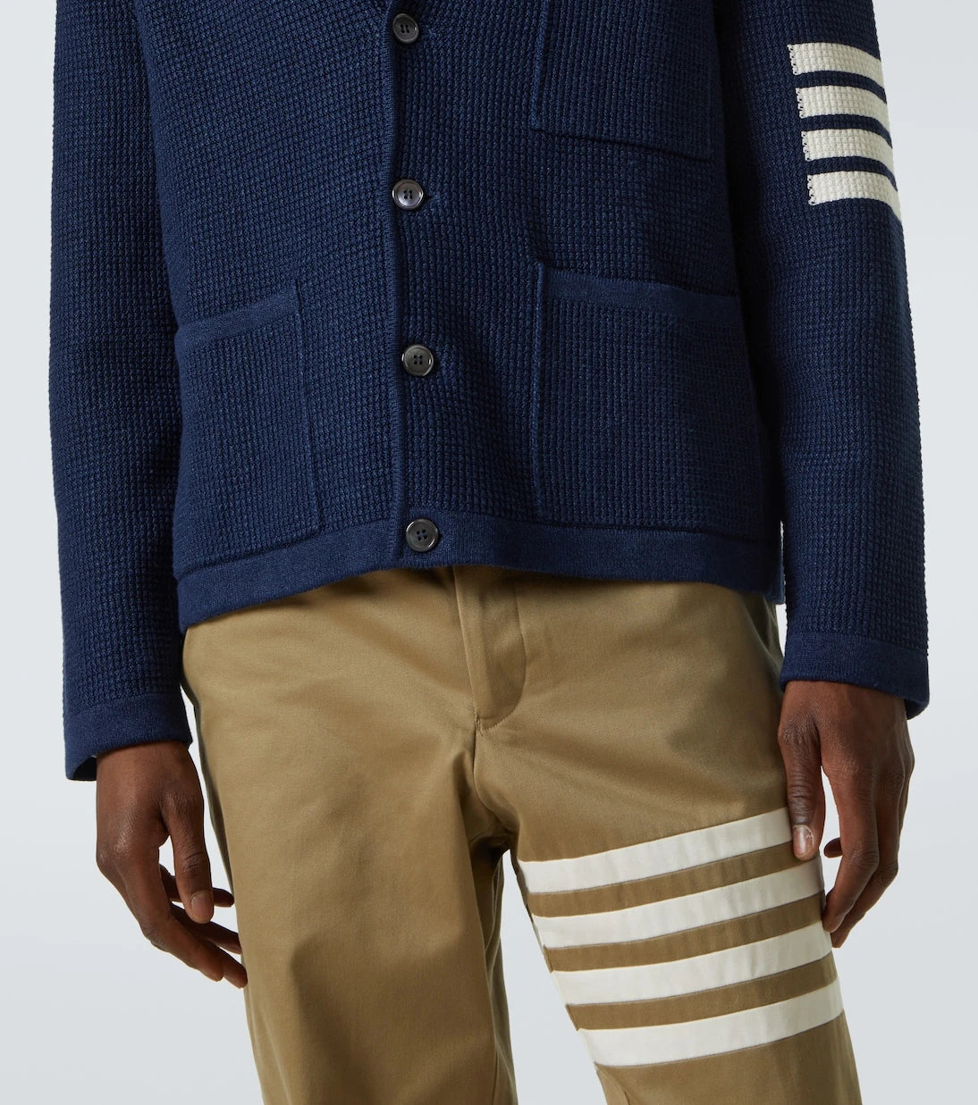 Thom Browne - 4-Bar keten ve pamuk karışımı hırka