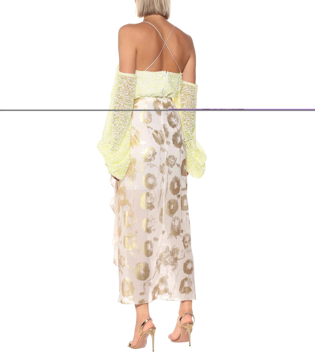 Halpern - Floral cotton-voile wrap skirt