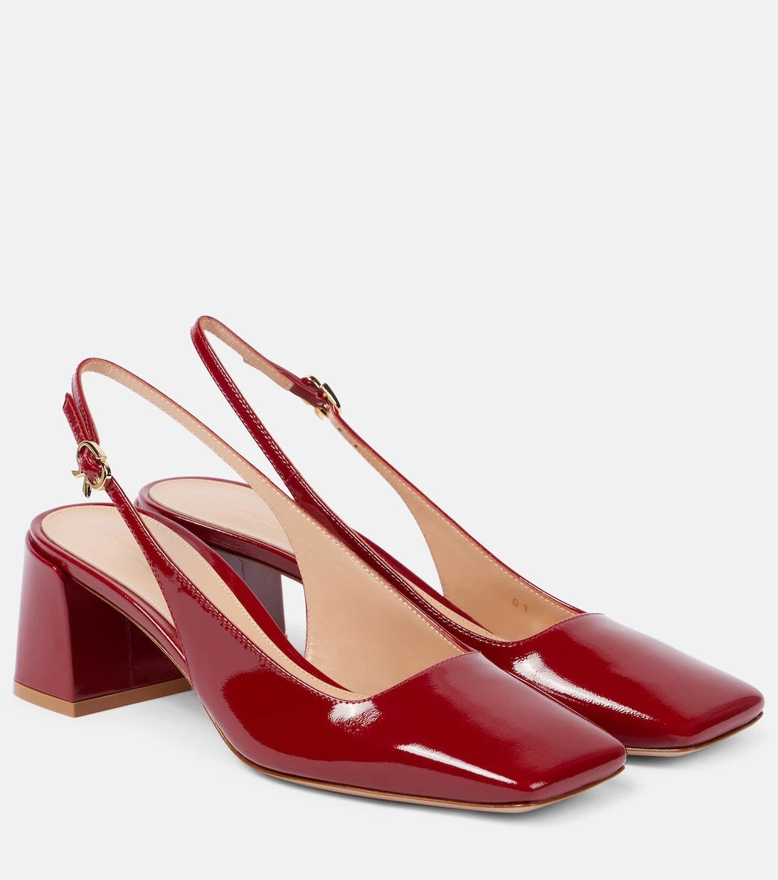 Gianvito Rossi - Freeda patent leather slingback pumps
