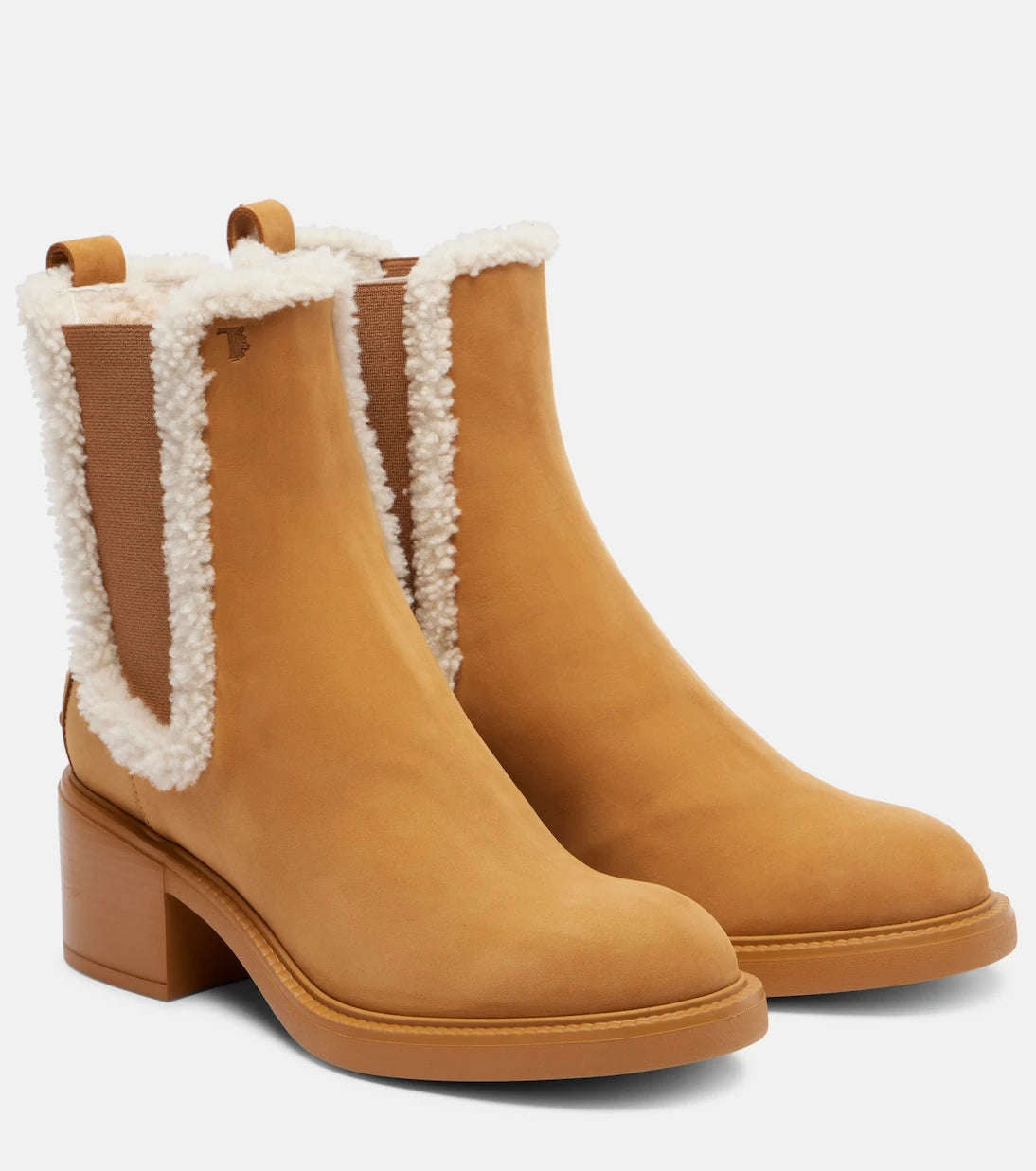 Tod's - Shearling-trimmed suede Chelsea boots
