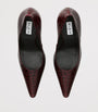 Alaïa Burgundy Leather Point-Toe Pumps 90