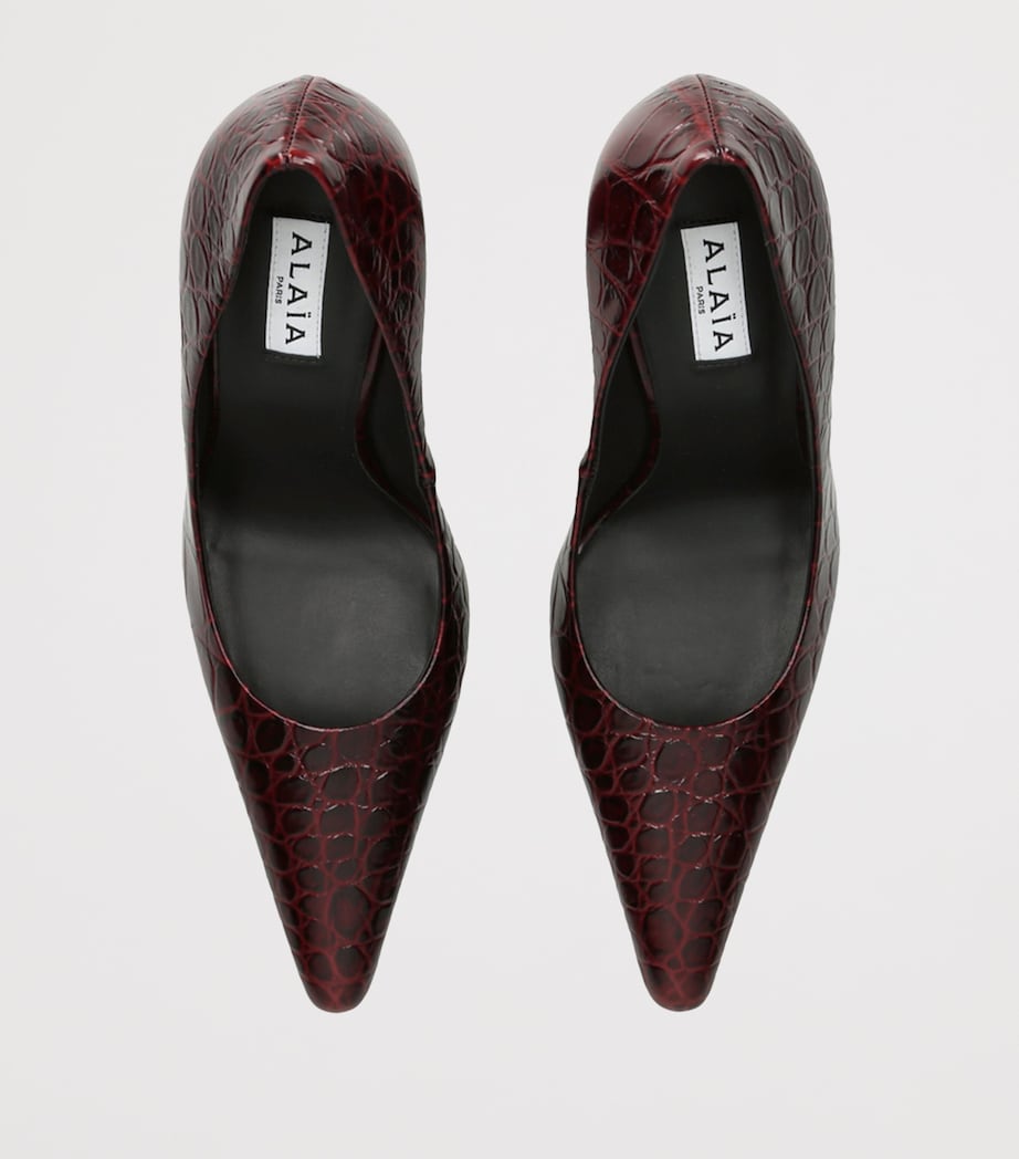 Alaïa Burgundy Leather Point-Toe Pumps 90
