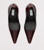 Alaïa Burgundy Leather Point-Toe Pumps 90