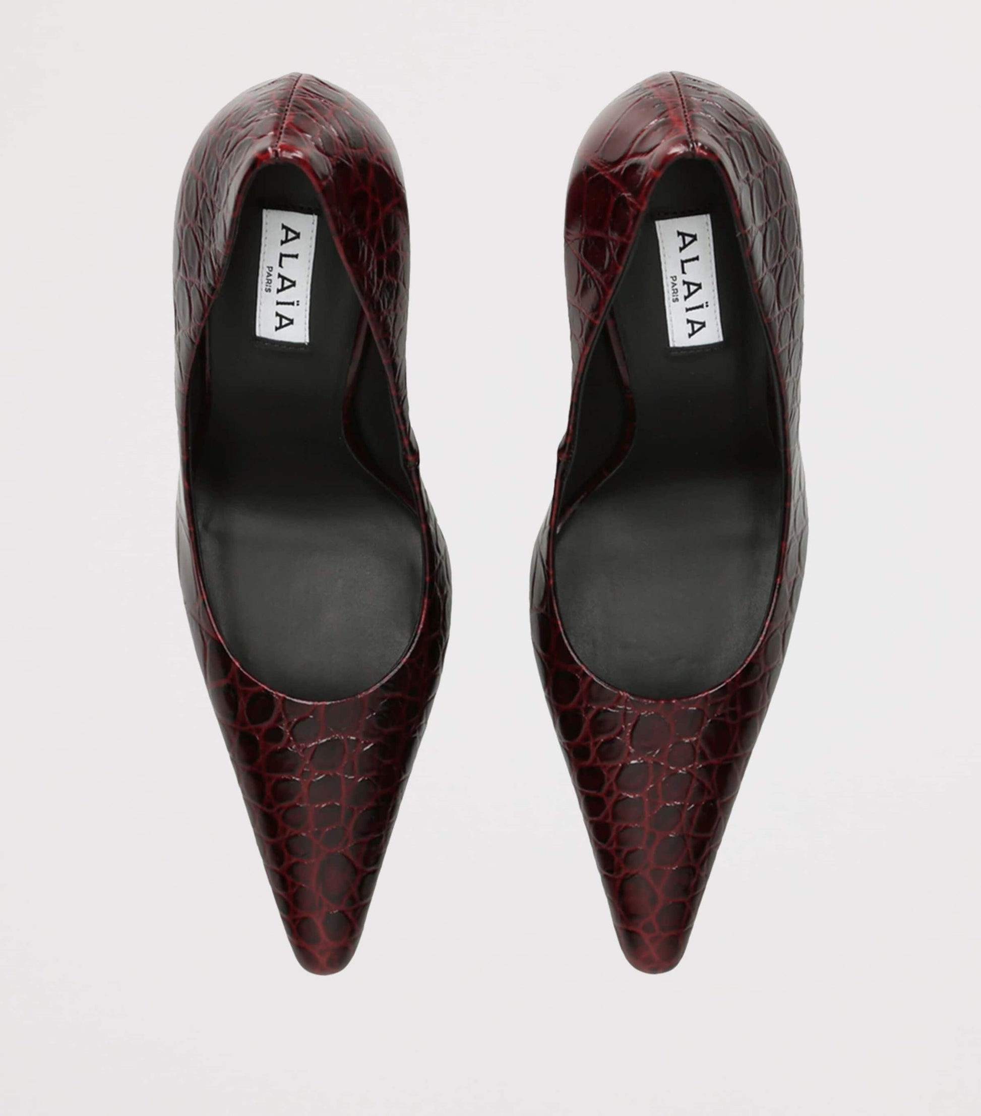 Alaïa Burgundy Leather Point-Toe Pumps 90