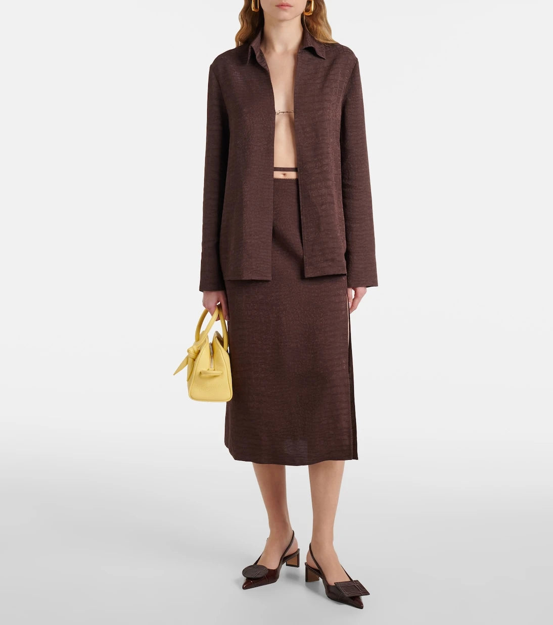 Jacquemus - Notte satin midi skirt