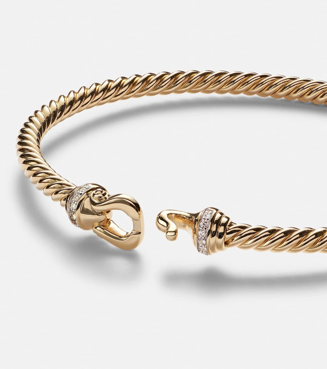David Yurman - Buckle Cablespira® 18kt gold bangle with diamonds