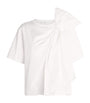 Max Mara White Cotton Bow-Detail T-Shirt