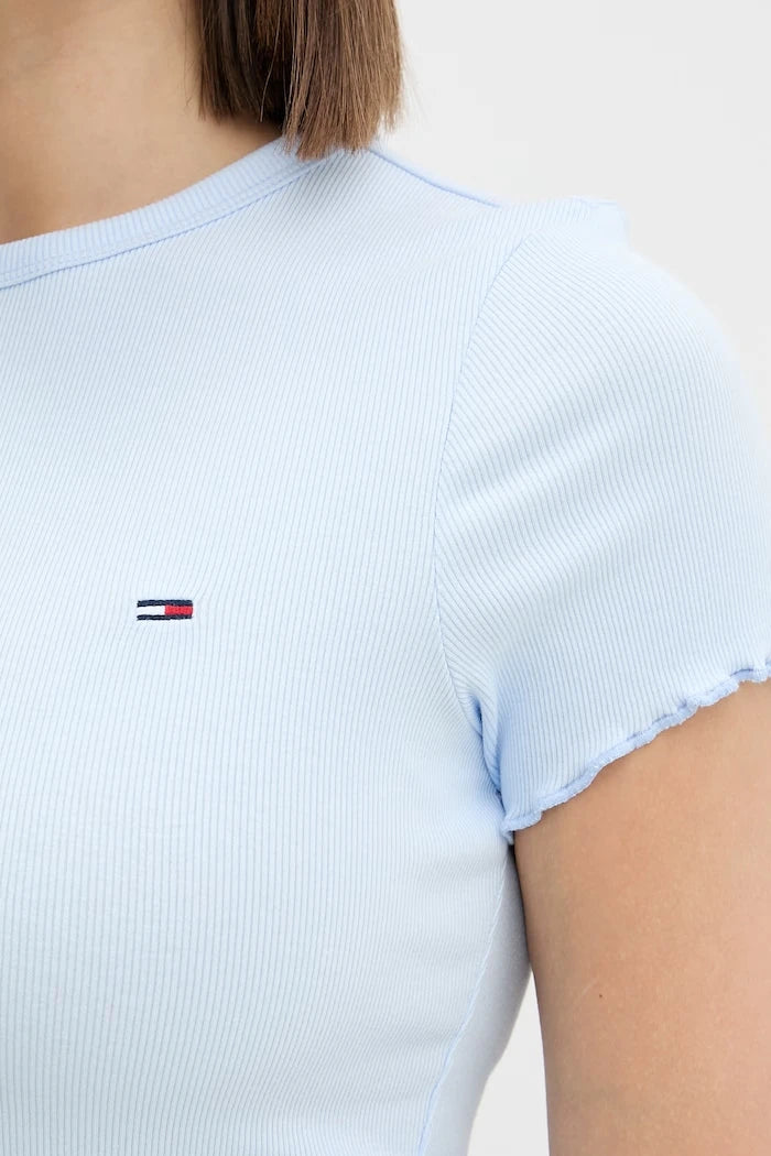 Tommy Jeans kadın pamuklu elastan tişört