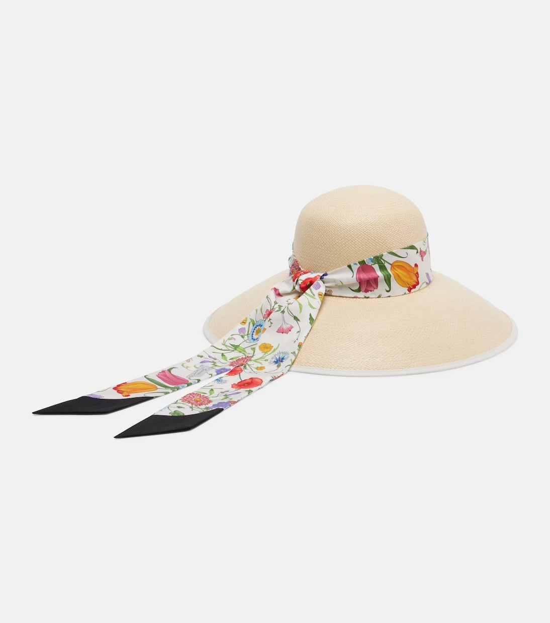 Gucci - Floral silk-trimmed sun hat