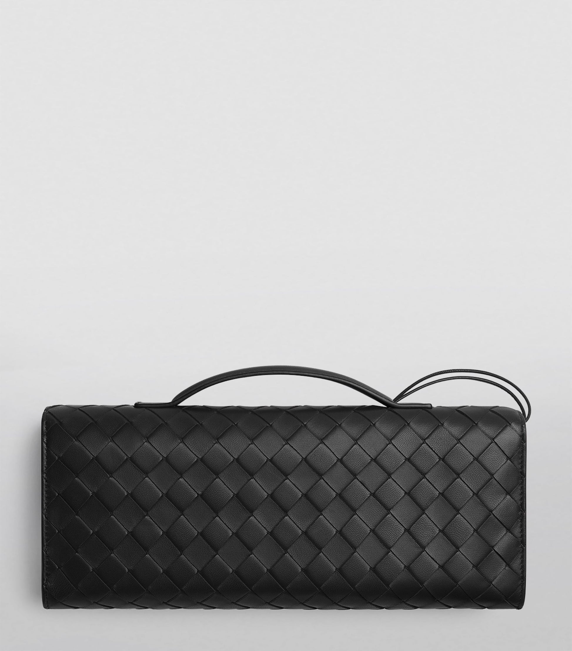 Bottega Veneta Black Leather Andiamo Clutch Bag