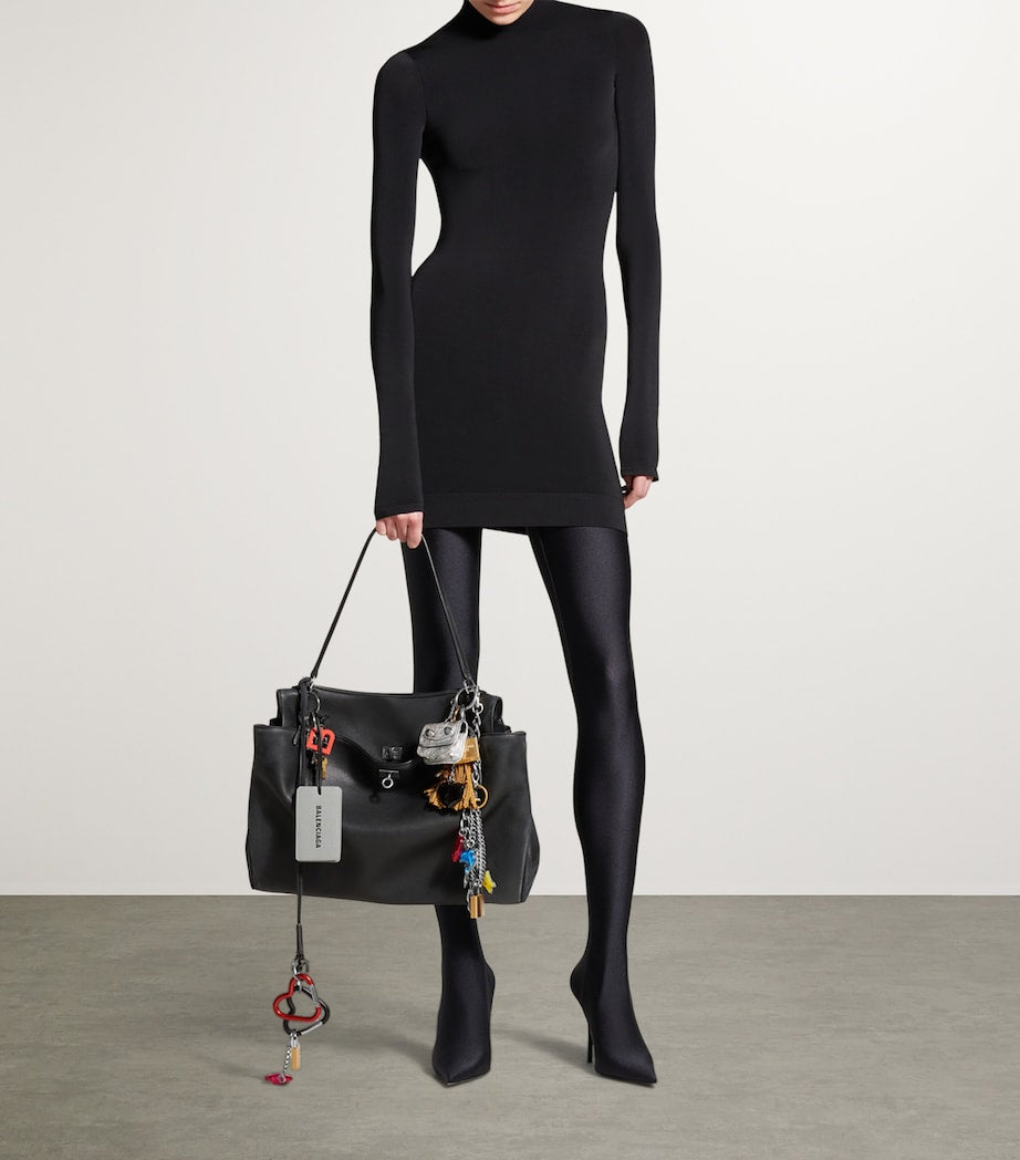 Balenciaga Black Leather Rodeo Shoulder Bag