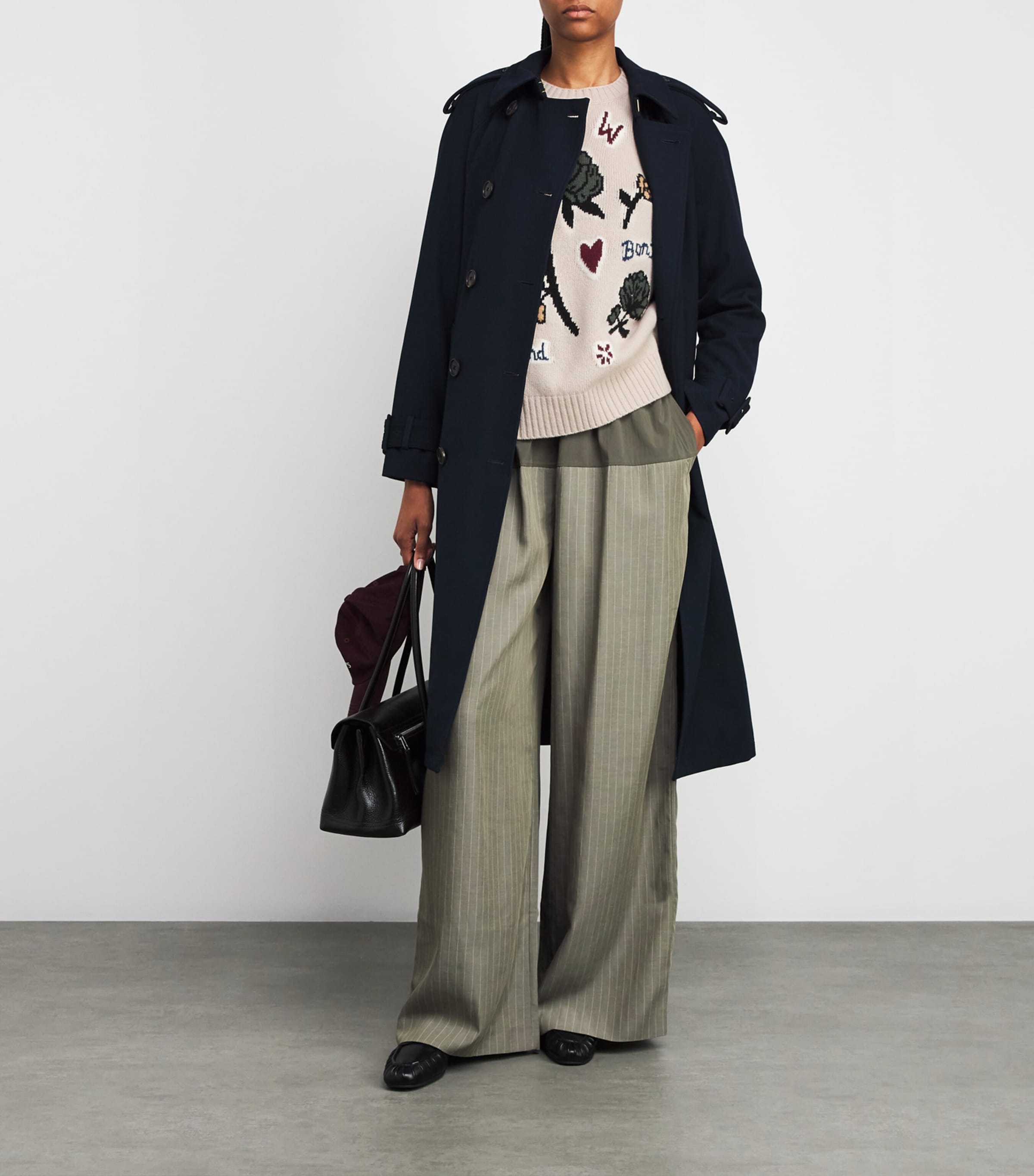 White Virgin Wool Jacquard Sweater