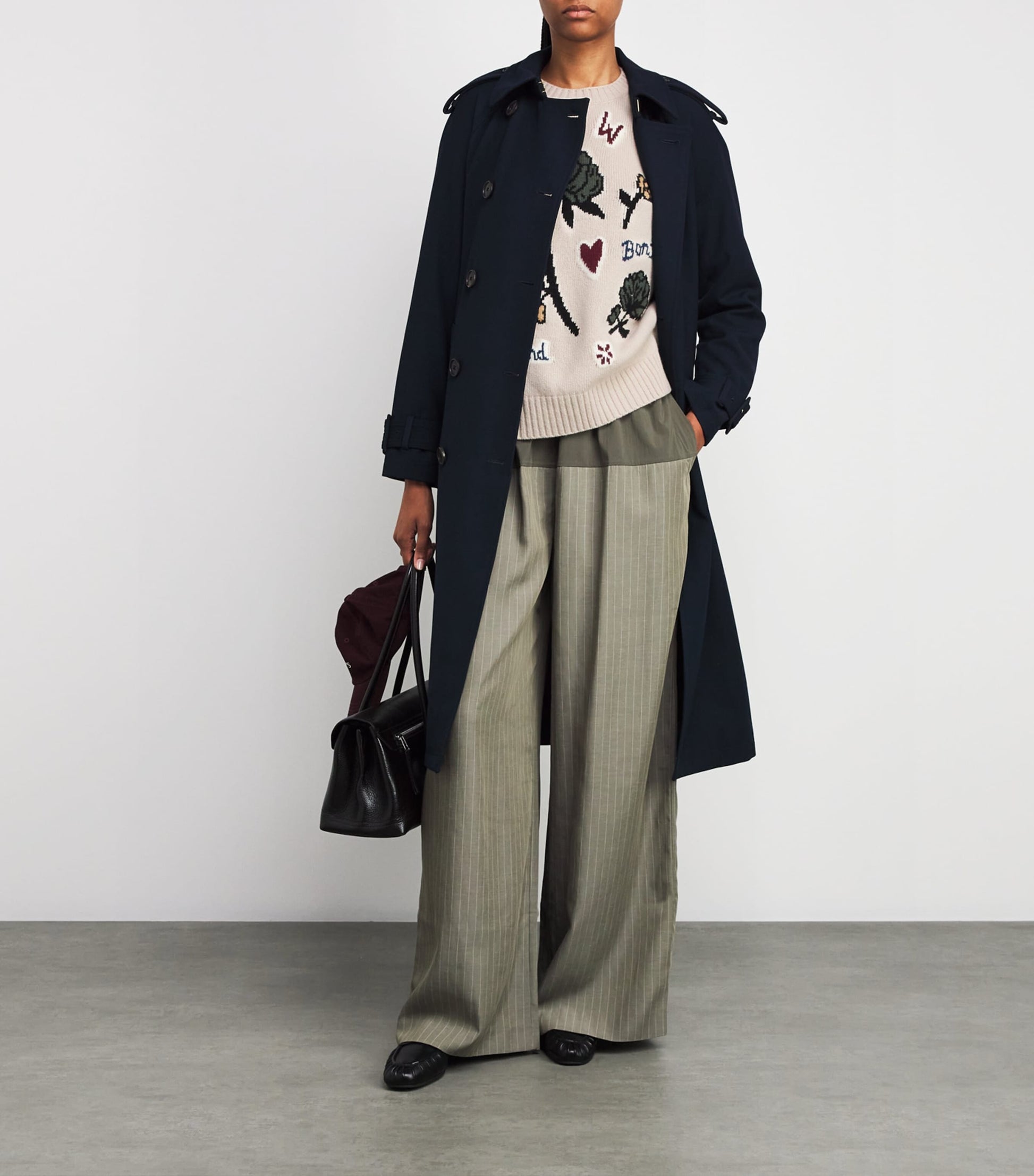 White Virgin Wool Jacquard Sweater