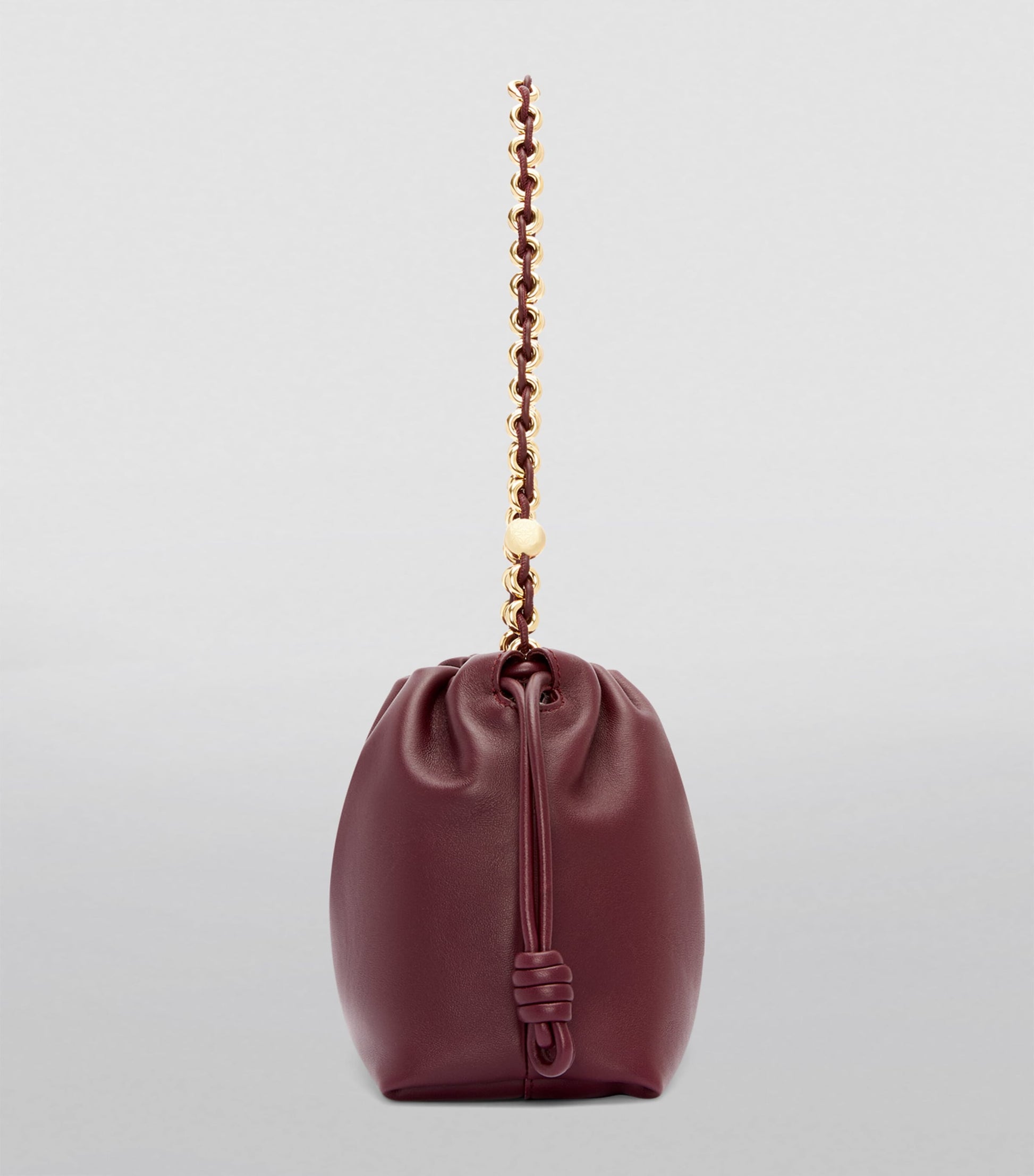 LOEWE Burgundy Leather Flamenco Purse