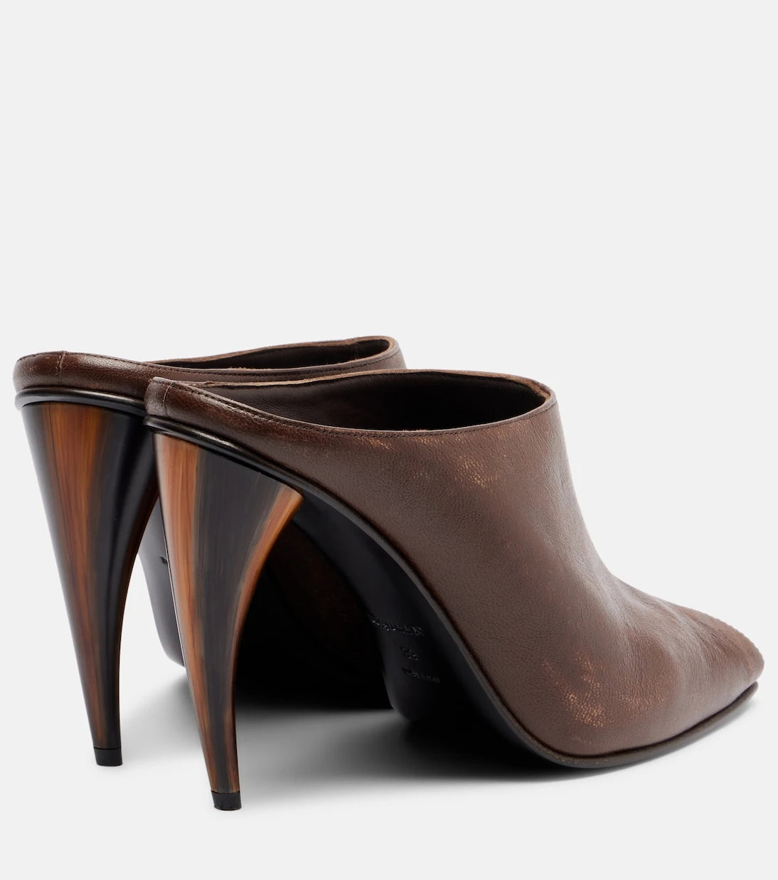 McQueen - Horn leather mules