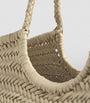Ivory Large Leather Woven Nantucket Tote Bag