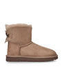 UGG Brown Suede Mini Bailey Bow II Ankle Boots