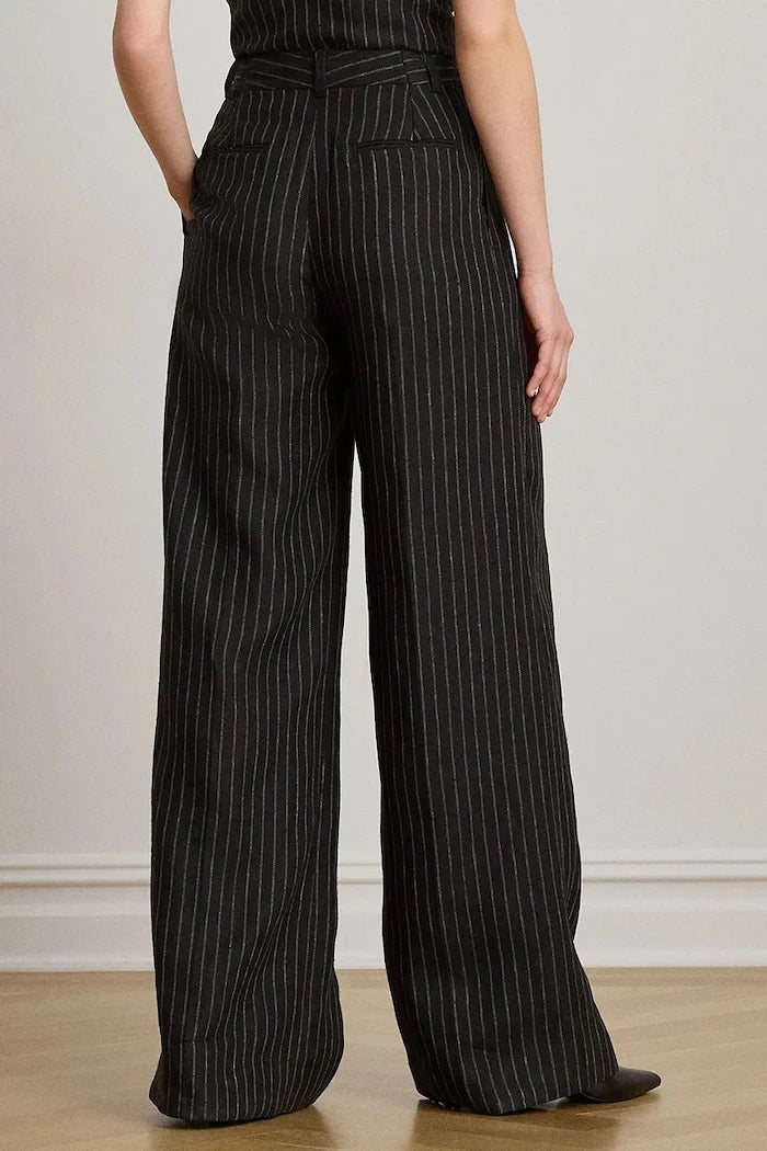 Lauren Ralph Lauren kadın geniş paça keten pantolon