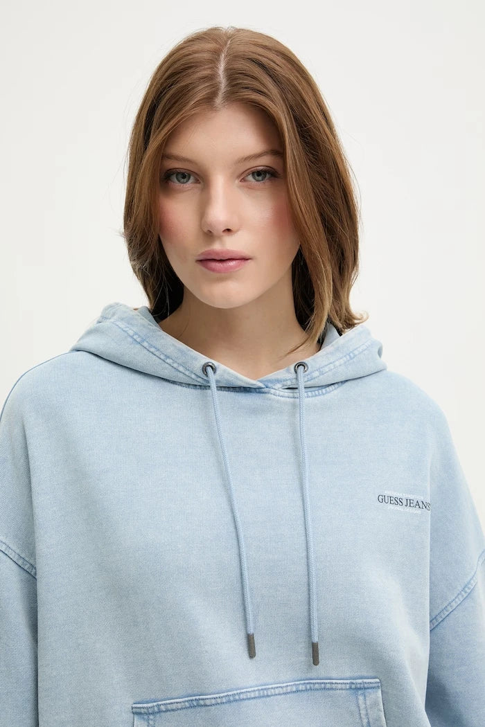 Guess Jeans Kadın Pamuklu Kapüşonlu Sweatshirt