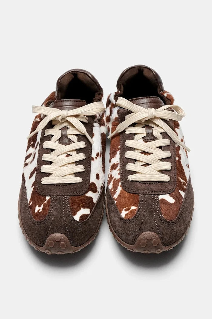 Hoff BRIDGE COW PRINT BROWN маратонки дамски от кожа