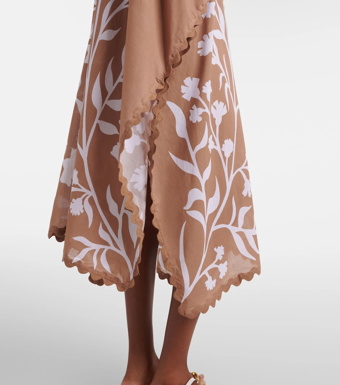 Juliet Dunn - Floral scalloped cotton kaftan