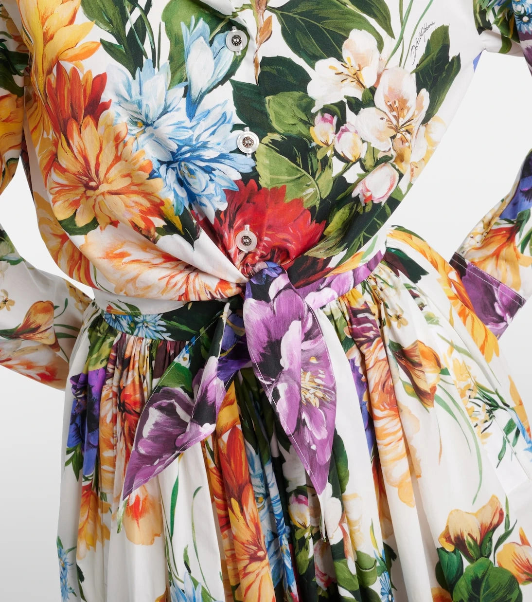 Dolce&Gabbana - Floral gathered cotton maxi skirt