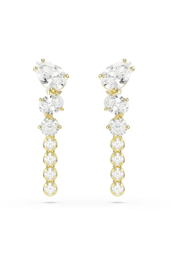 Swarovski kadın altın kaplama zirkonlu küpeler MESMERA