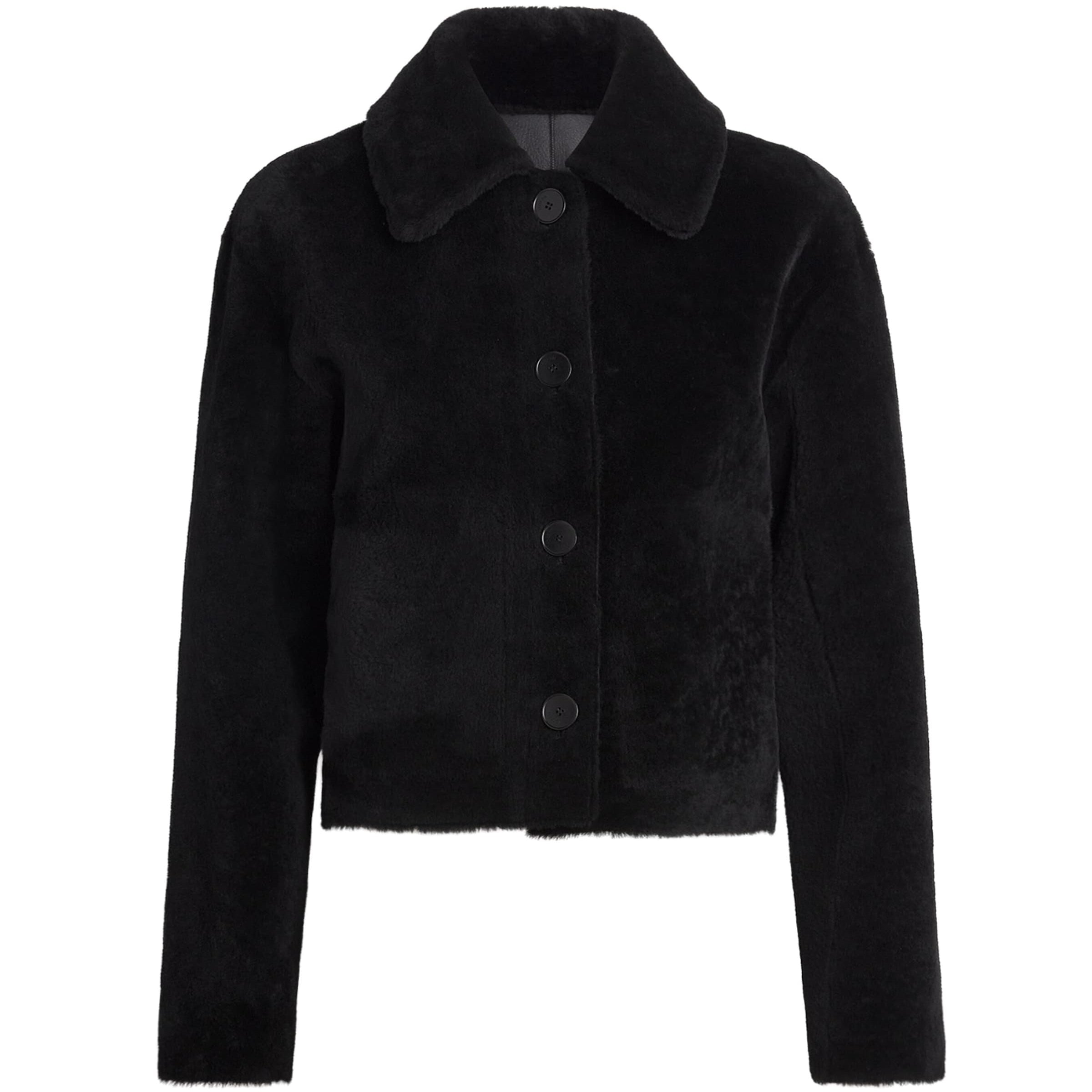 Joseph Black Shearling Reversible Alloway Jacket