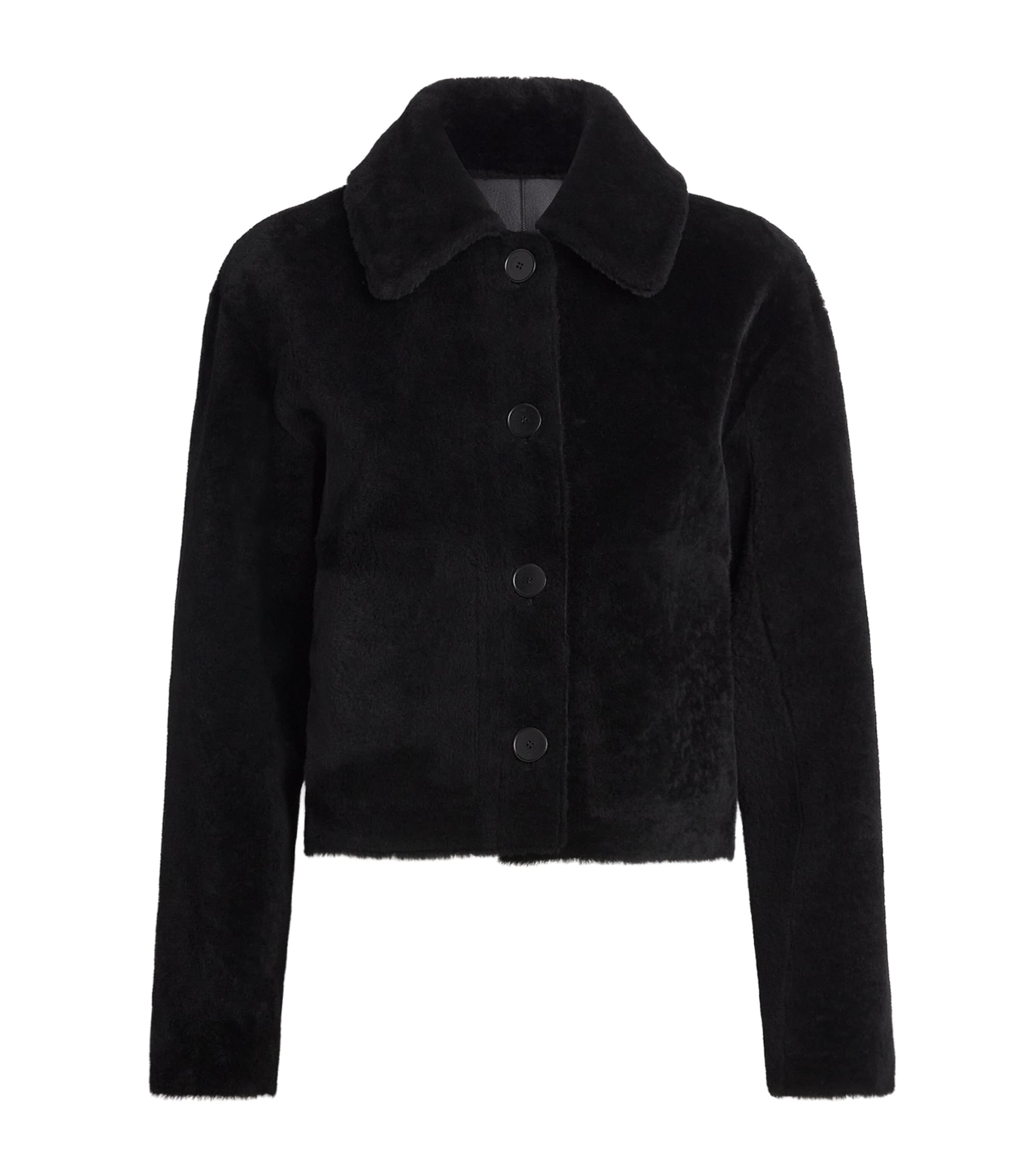 Joseph Black Shearling Reversible Alloway Jacket