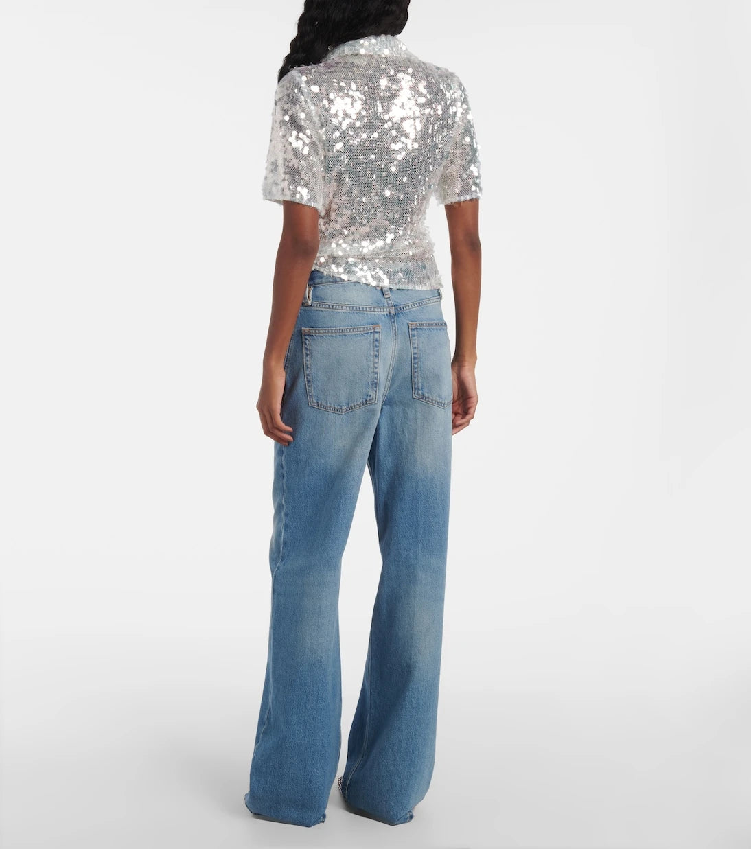 Christopher Esber - Sequined semi-sheer polo shirt