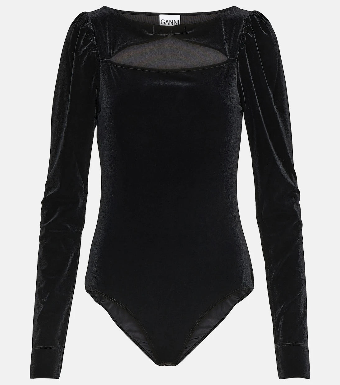 Ganni - Cutout velvet jersey bodysuit