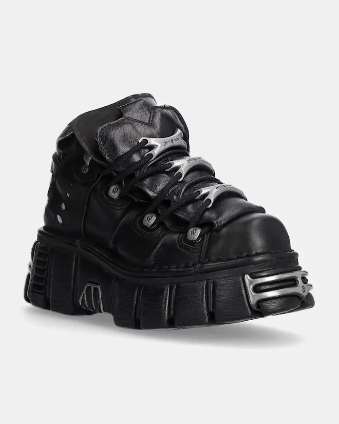 New Rock Itali Negro + Nomada Negro + Tower Negro Acero Deri Spor Ayakkabı