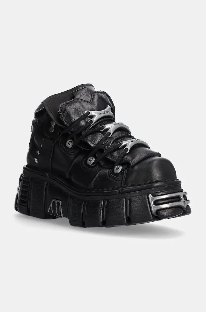 New Rock Itali Negro + Nomada Negro + Tower Negro Acero Deri Spor Ayakkabı