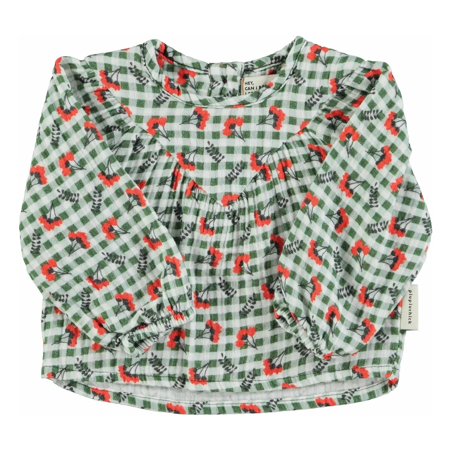 Piupiuchick - Blouse Carreaux Fleurs | Green