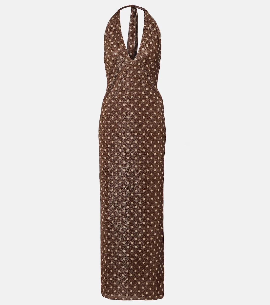 Oséree - Lumière polka-dot halterneck maxi dress