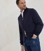 Brunello Cucinelli Blue Cashmere Flannel Bomber Jacket
