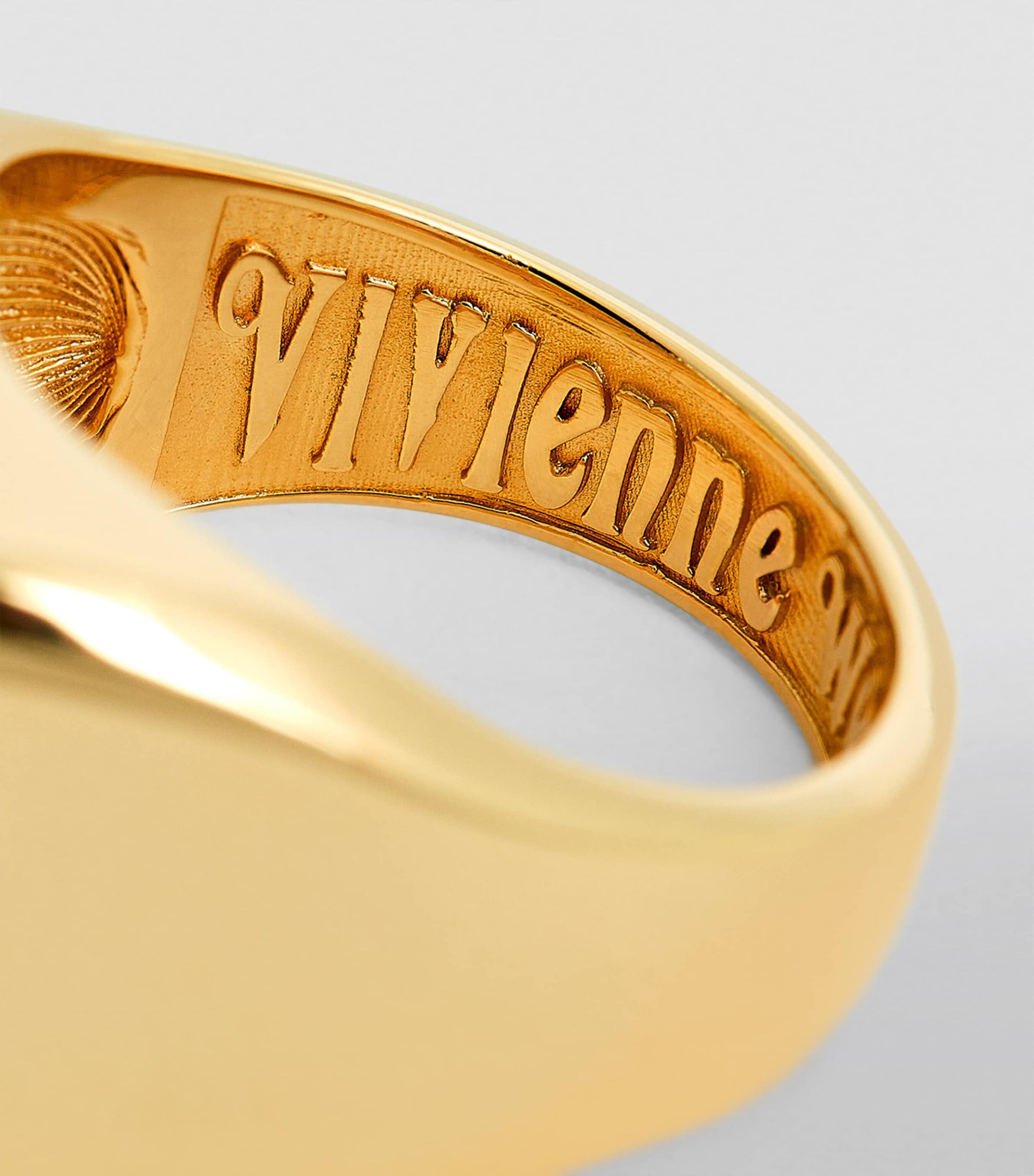 Vivienne Westwood Sterling Silver and Crystal Carlo Orb Signet Ring