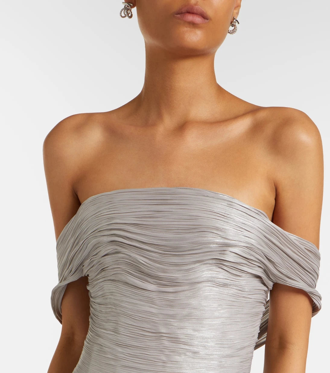 Marmar Halim - Off-shoulder pleated bustier gown