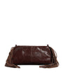Maje Brown Leather Miss M Clutch Bag